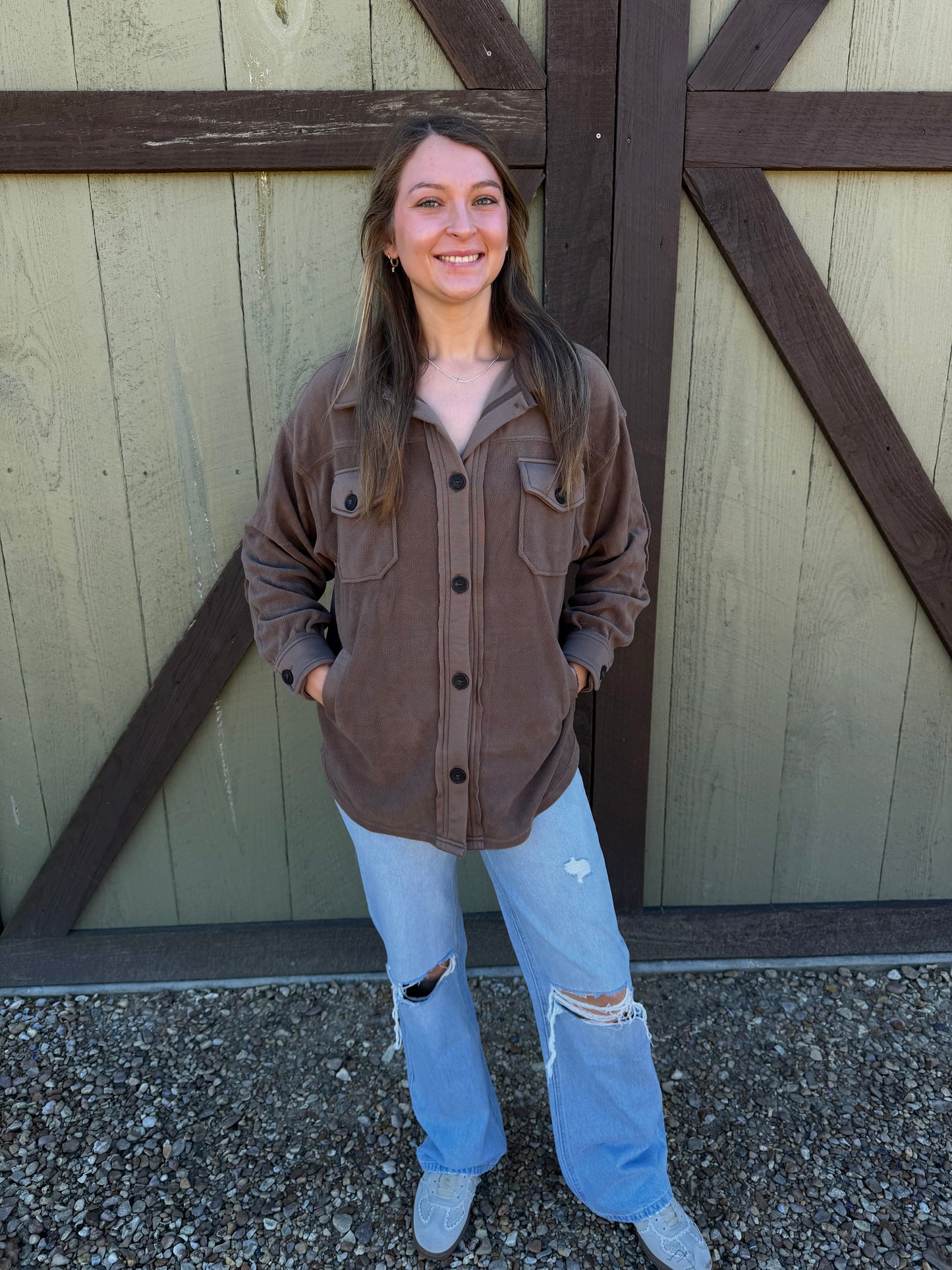 Button Me Down Shacket