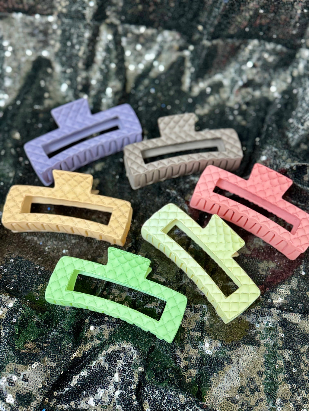 Matte Embossed Hair Claw Clip