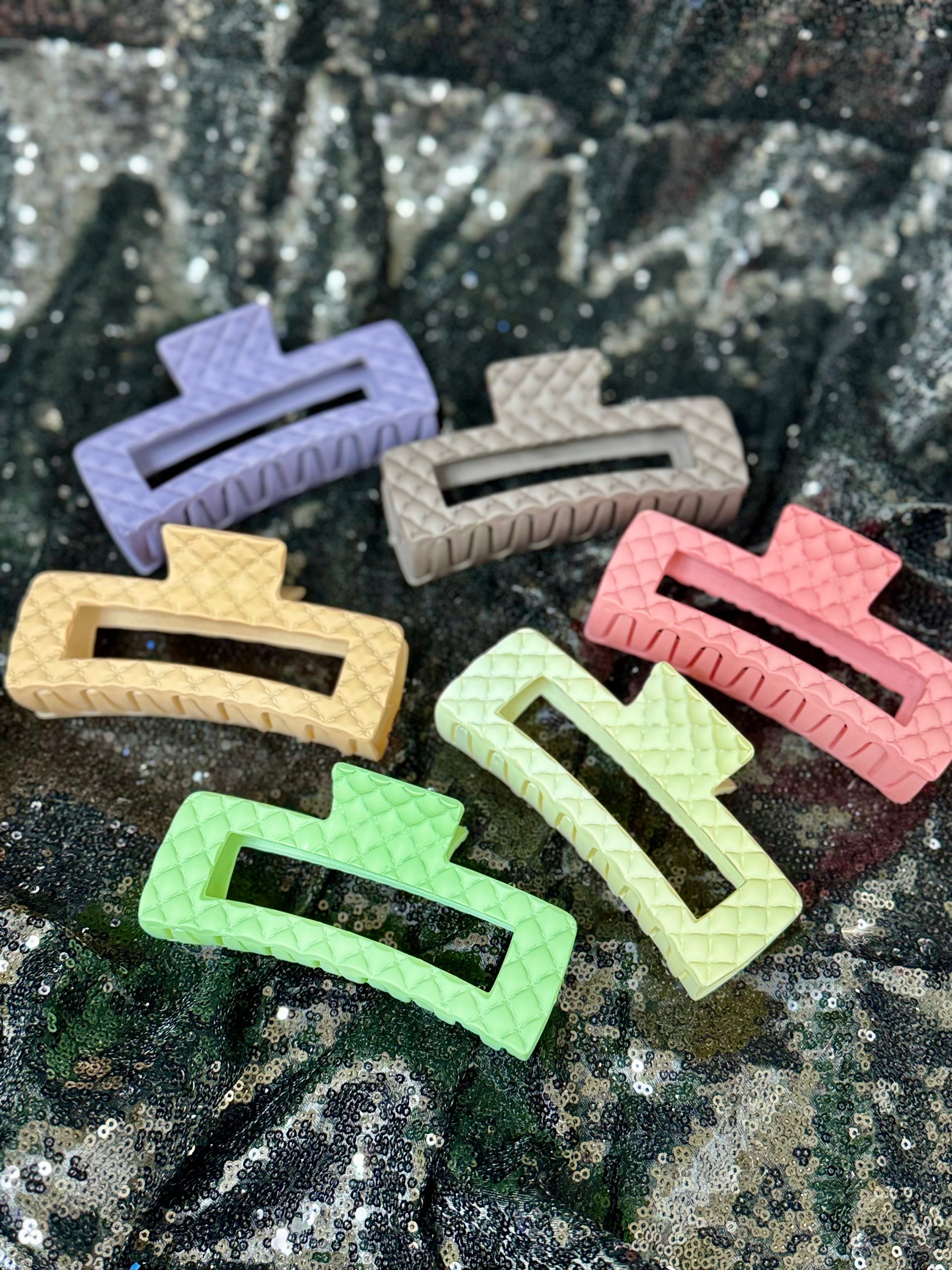 Matte Embossed Hair Claw Clip