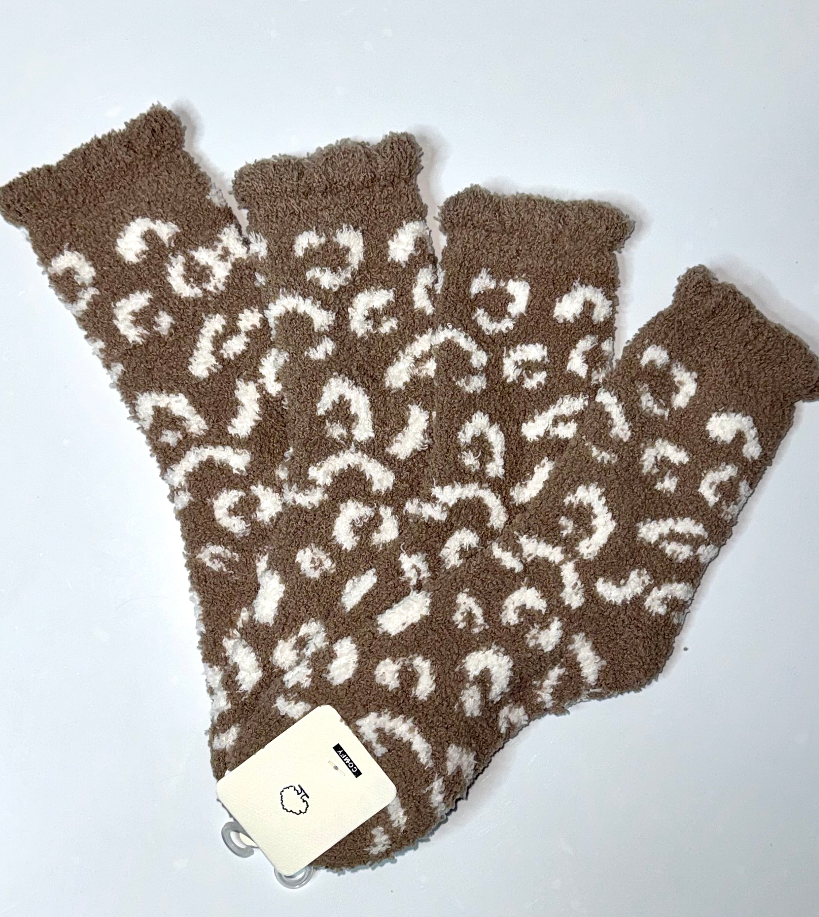 Leopard Pattern Fuzzy Socks