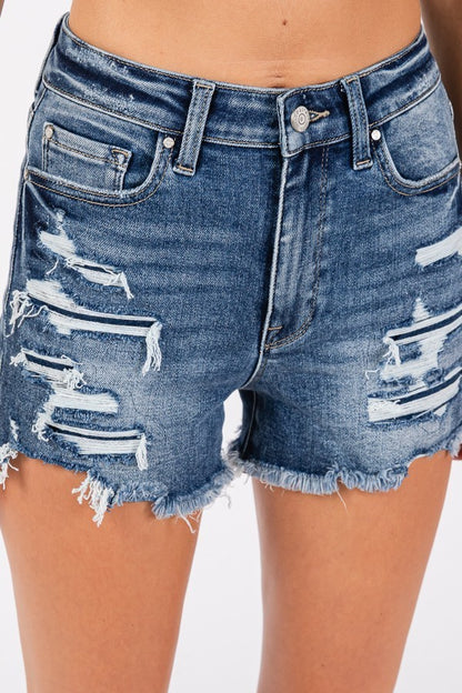 Patchwork Denim Shorts