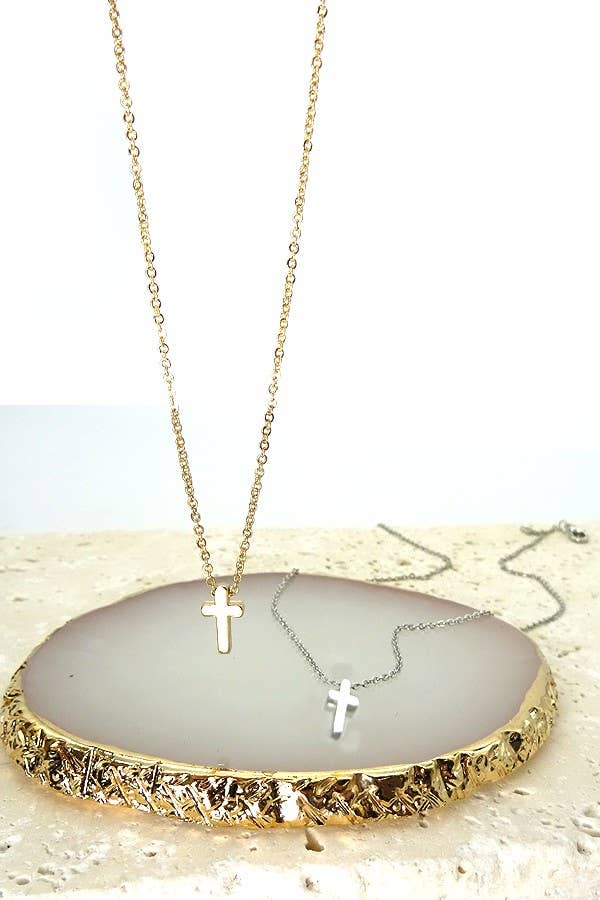 Faithfully Yours Mini Cross Necklace