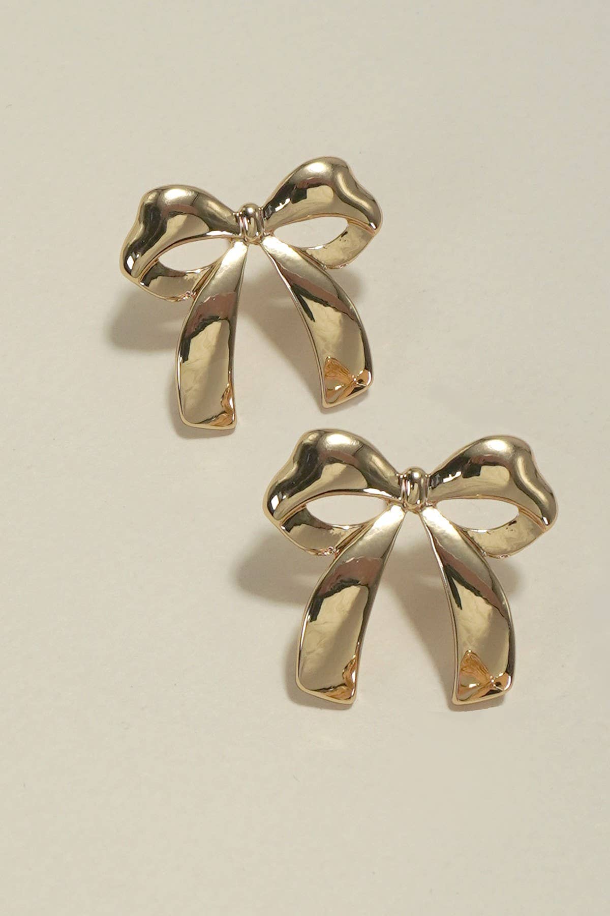 Golden Grace Bow Stud Earrings
