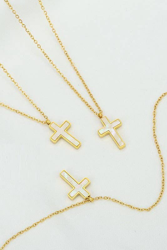 Forever Faith 18K Stainless Cross Necklace