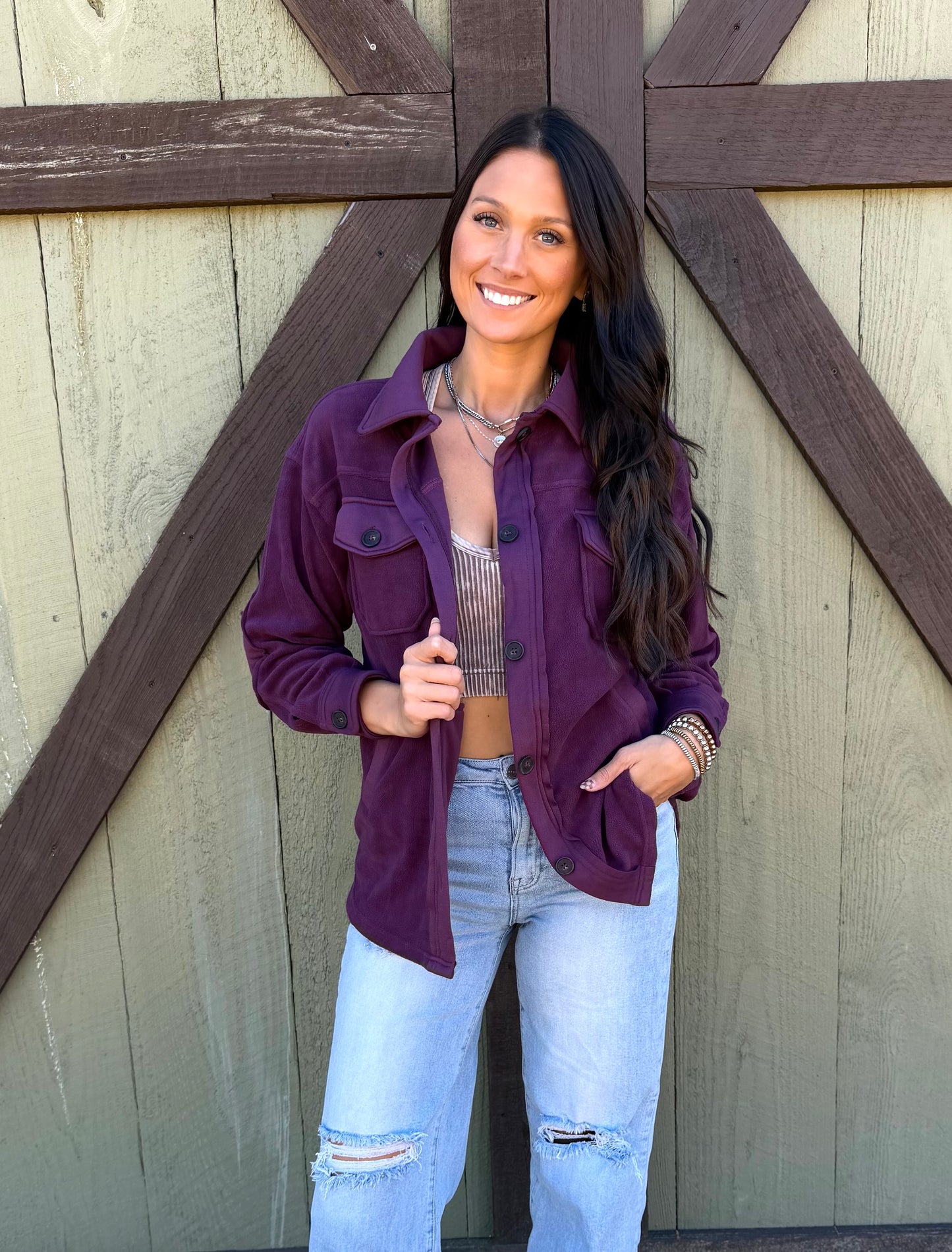 Button Me Down Shacket