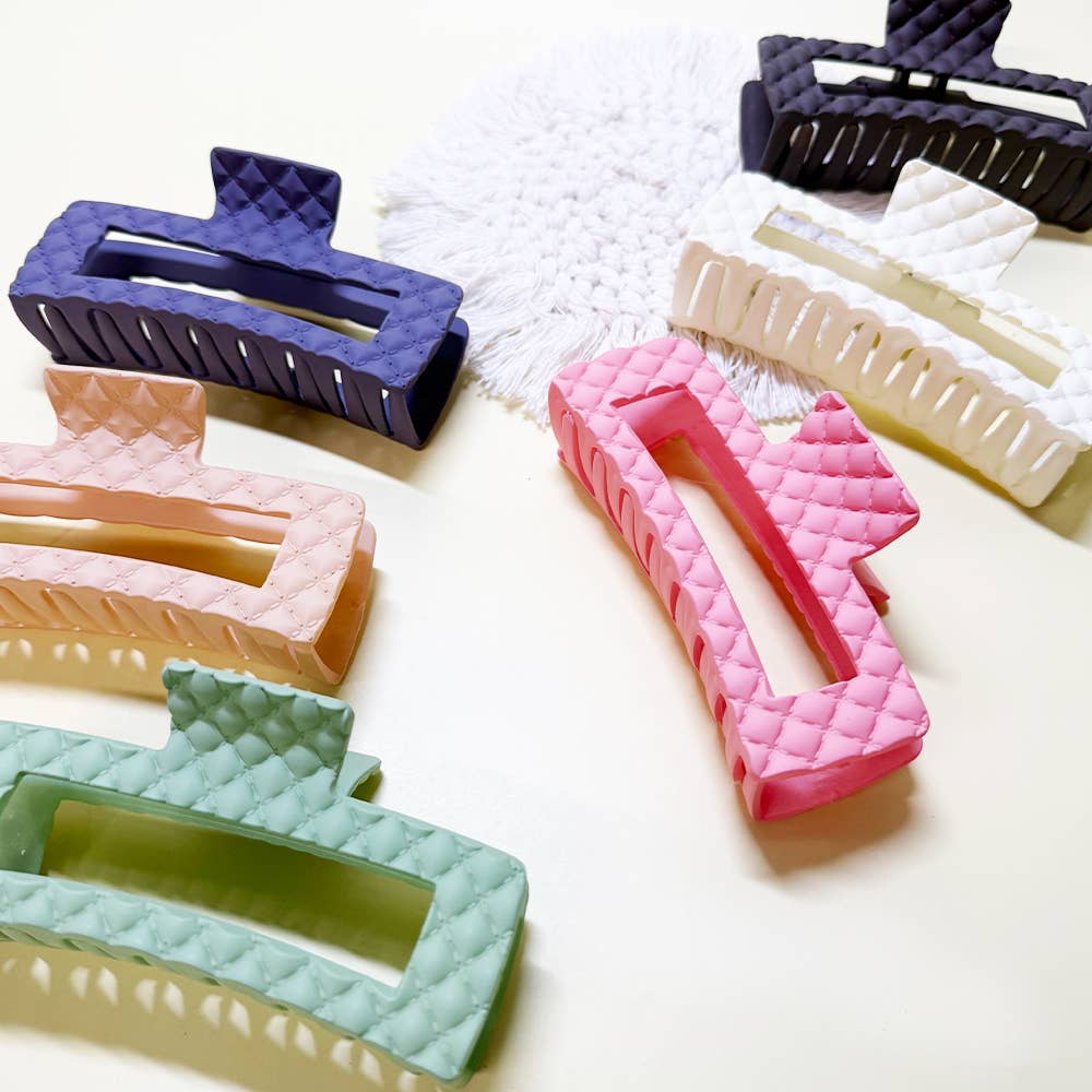 Matte Embossed Hair Claw Clip