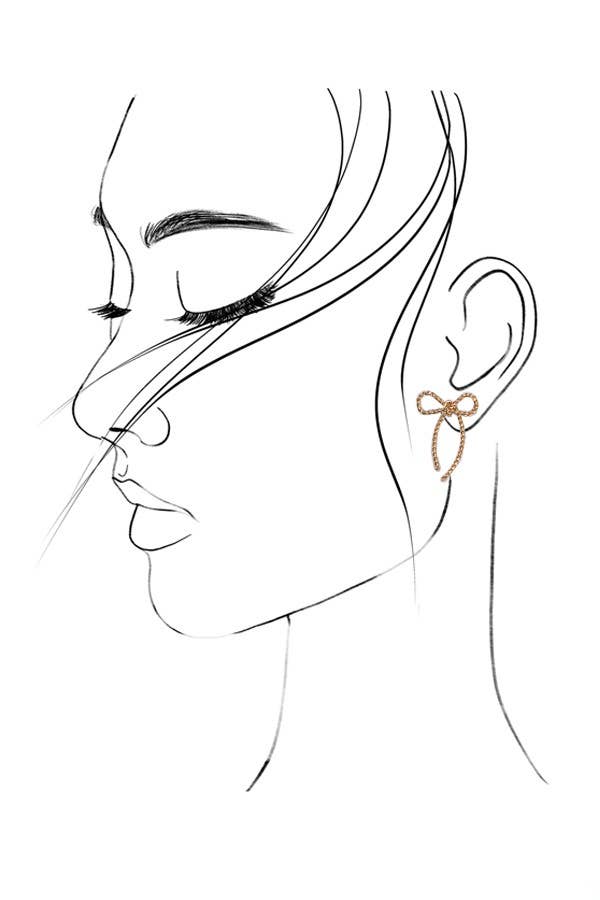 Twist of Gold Rope Bow Earrings