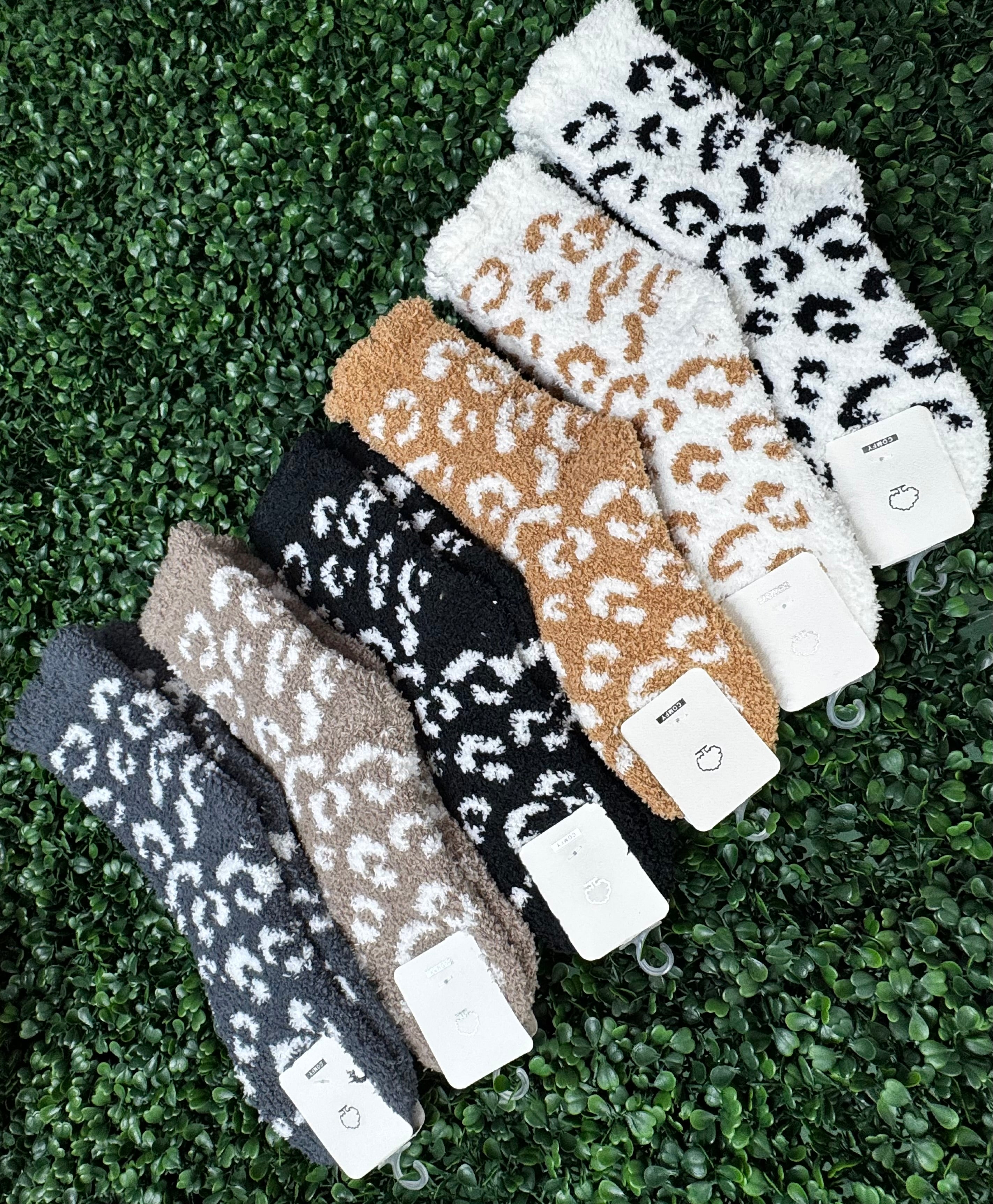 Leopard Pattern Fuzzy Socks