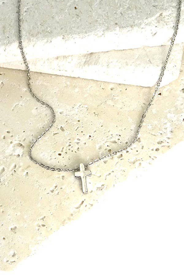 Faithfully Yours Mini Cross Necklace