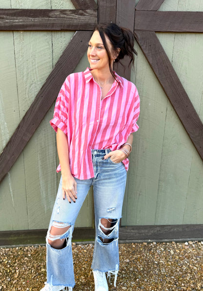 Crushin Stripes Button Up