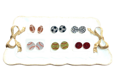 Acrylic Sport Stud Earrings