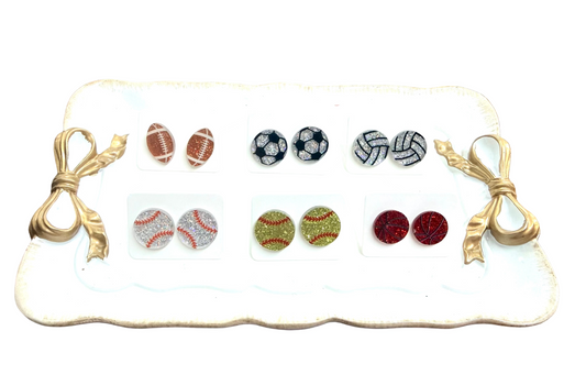 Acrylic Sport Stud Earrings