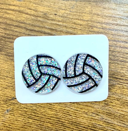 Acrylic Sport Stud Earrings