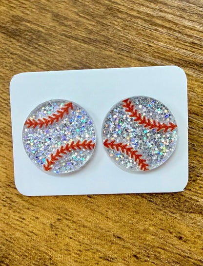 Acrylic Sport Stud Earrings