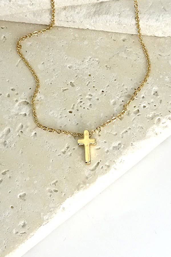 Faithfully Yours Mini Cross Necklace