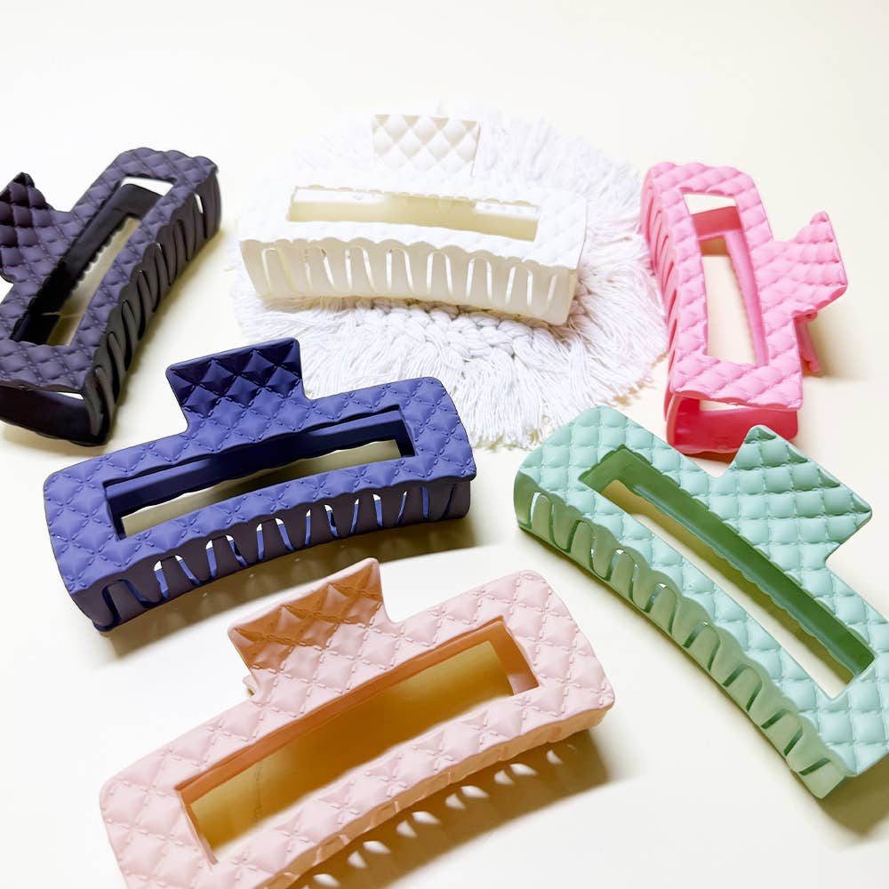 Matte Embossed Hair Claw Clip