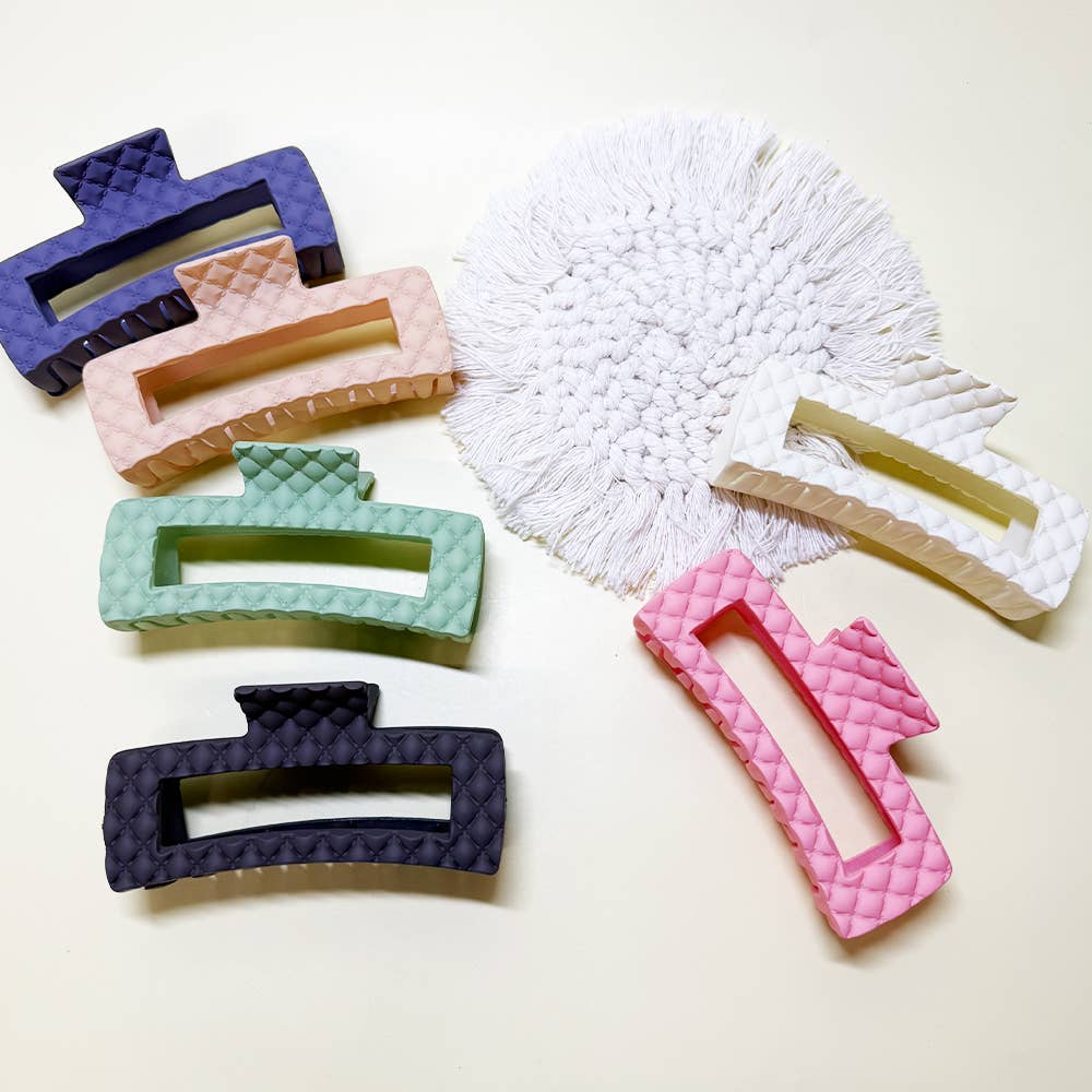 Matte Embossed Hair Claw Clip