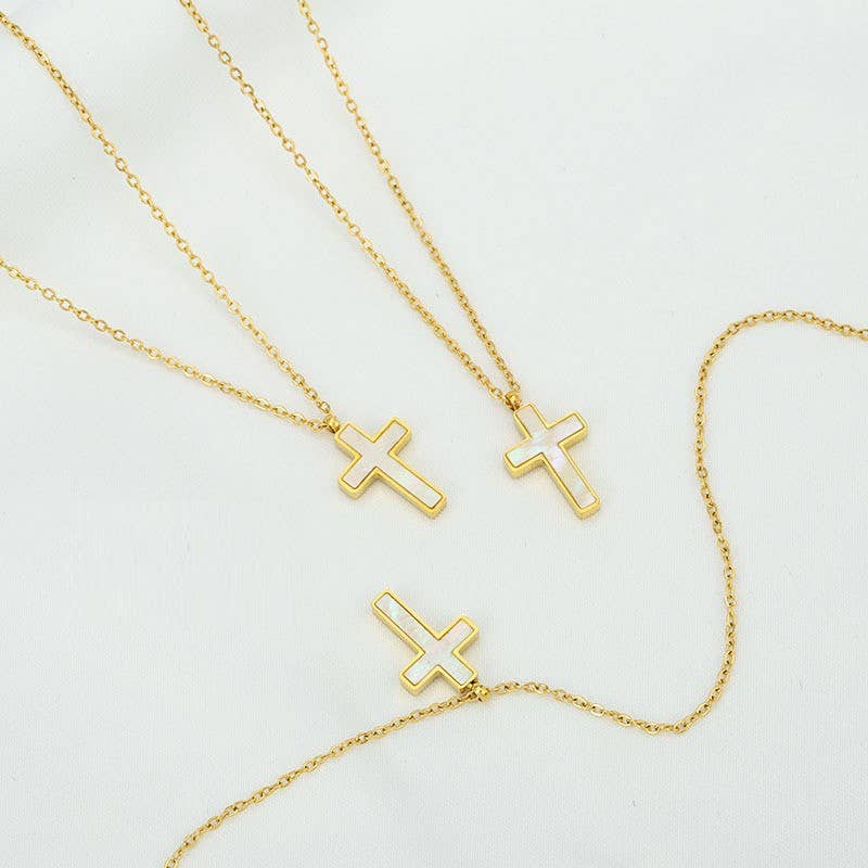 Forever Faith 18K Stainless Cross Necklace